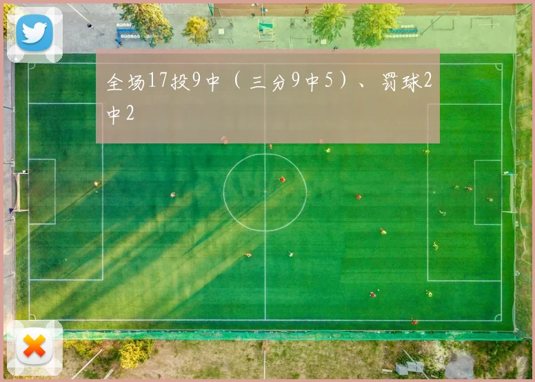 全场17投9中（三分9中5）、罚球2中2